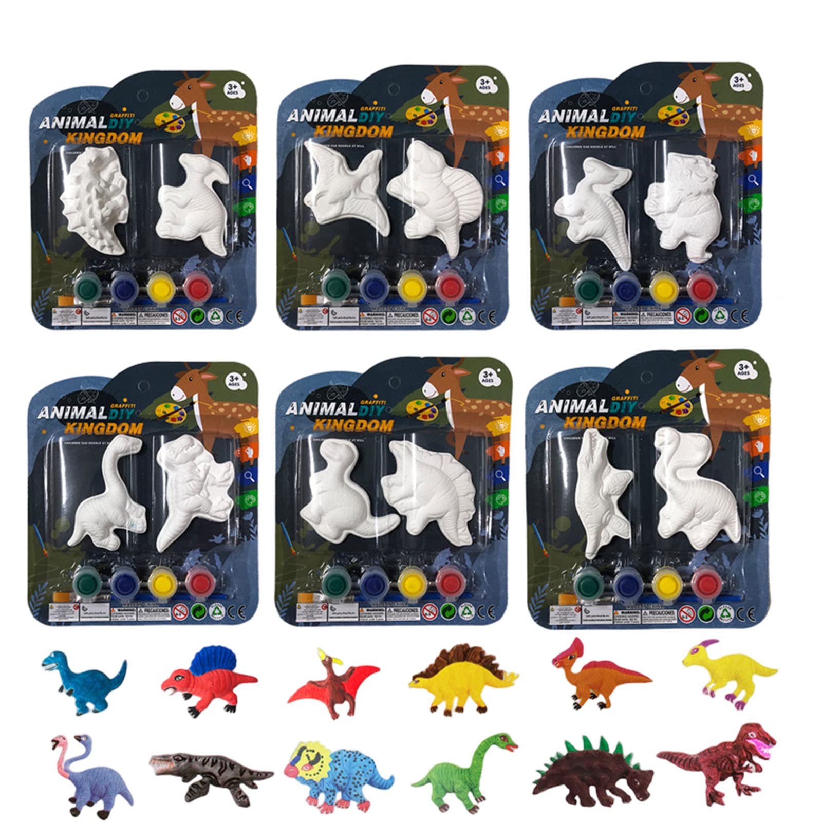 Animal Painting Kit For Kids Paint Your Own Figurines With Magnet Ceramics To Paint STEAM Projects Creative Activity DIY Toys Gift For Boys & Girls Age 3+ Foam Magnets for Toddlers (Green, One Size)