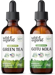 Wild & Organic Green Tea Tincture 2 fl oz & Gotu Kola Tincture 2 fl oz
