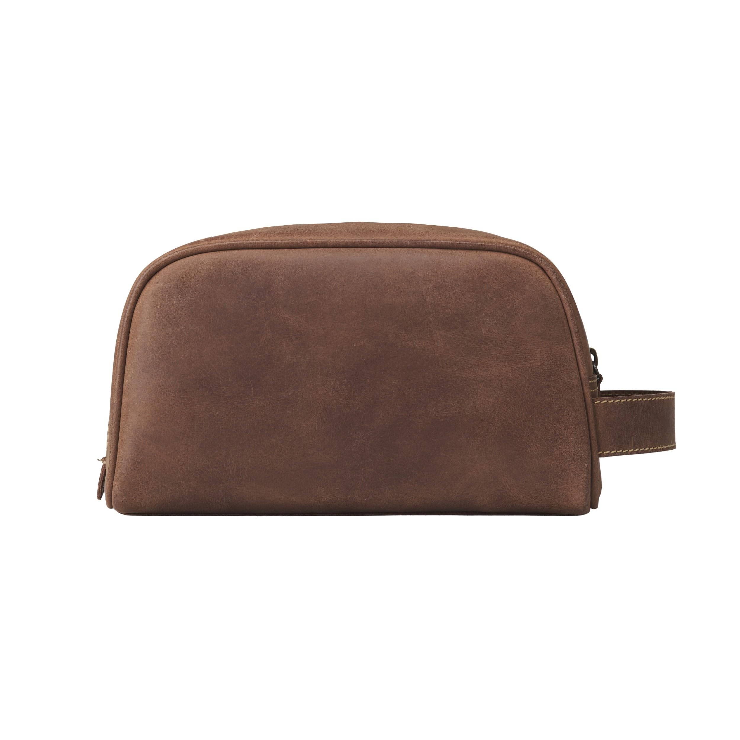 DRAKENSBERG Beauty case in pelle 'Theo' – Elegante borsa da viaggio Necessaire, da uomo, fatto a mano, Premium Vintage, 5 l, Cannella marrone, Beauty case
