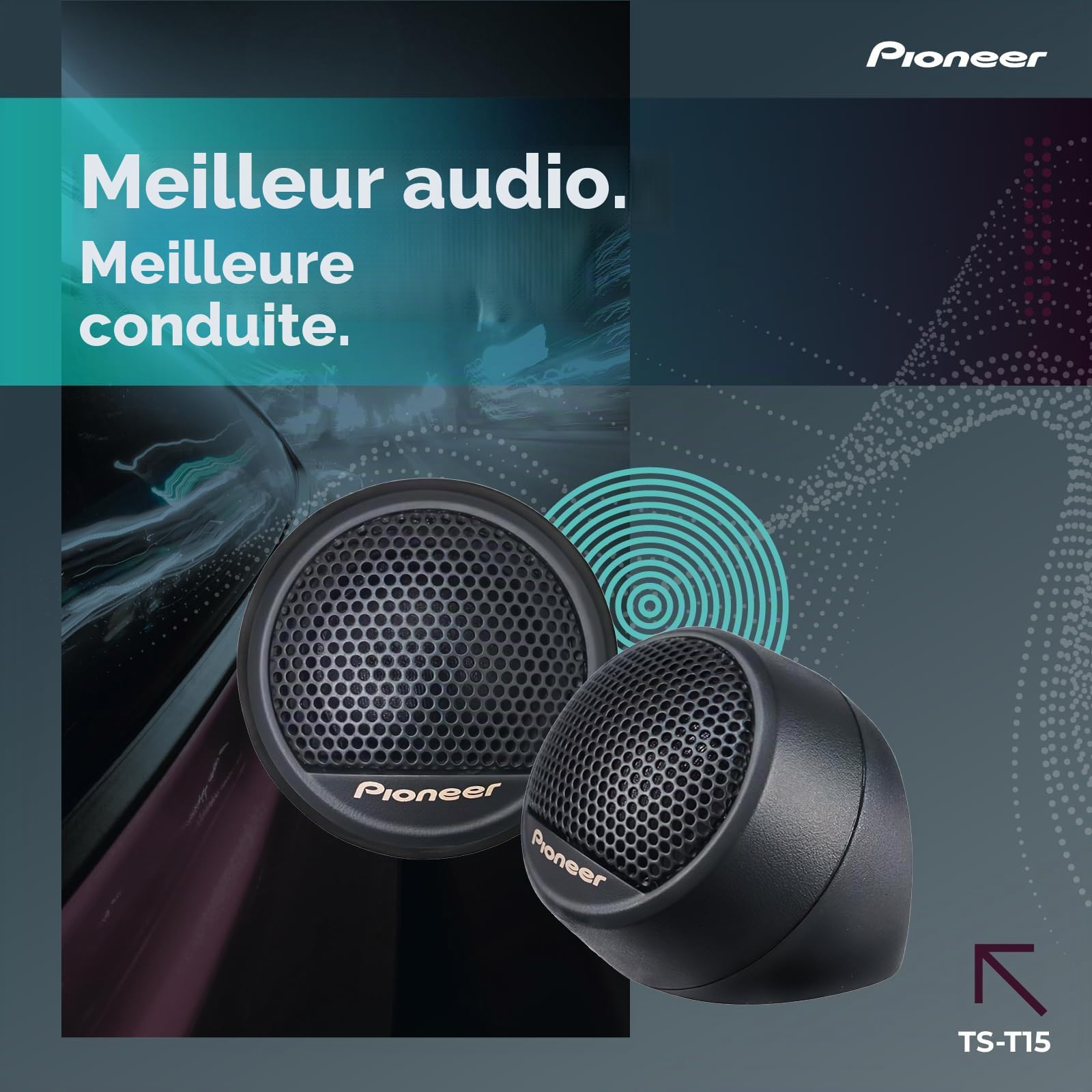 Pioneer ts-t15 120 W 40rms 3/10,2 cm Tweeter Dôme Souple