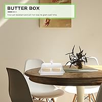 Vista 6 de Hemoton Mantequillera con tapa abatible, plato de mantequilla acrílico transparente, soporte para mantequilla, recipiente de mantequilla de encimera