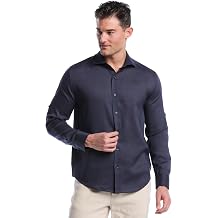 Cubavera Mens Mens TravelselectTM Linen-Blend Long Sleeve Button-Down Shirt, Classic Fit, Wrinkle Resistant