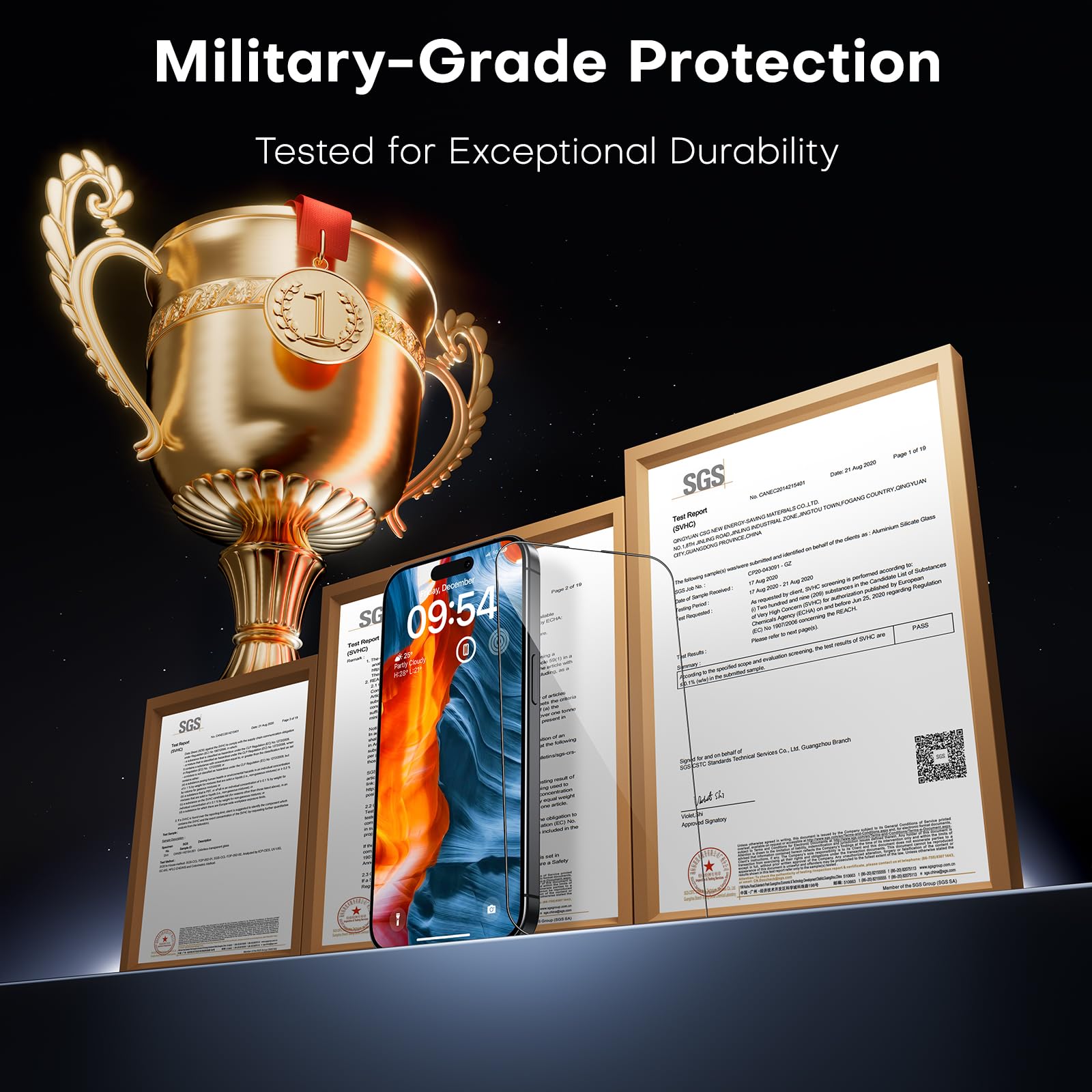 TAURI 3 Pezzi Pellicola Vetro Temperato per iPhone 15 Pro Max 6,7 Pollici, Rimozione Automatica Della Polvere, Durezza 9H Protettiva, Senza Bolle