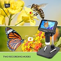 Vista 6 de Microscopio de monedas de 4.3 pulgadas, 1000 x microscopio digital LCD de mano con lupa de moneda de pantalla con 8 luces LED ajustables compatibles