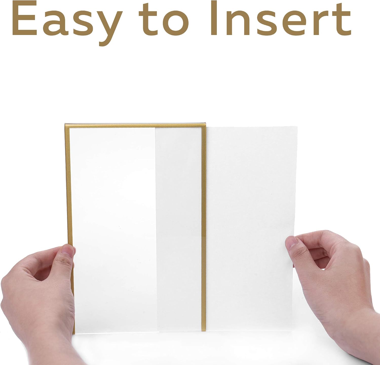 TonGass (12-Pack 5x7 Standard Double-Sided Acrylic Wedding Table Numbers Picture Frames, Clear Sign Holders with 3mm Gold Border & Vertical Stand