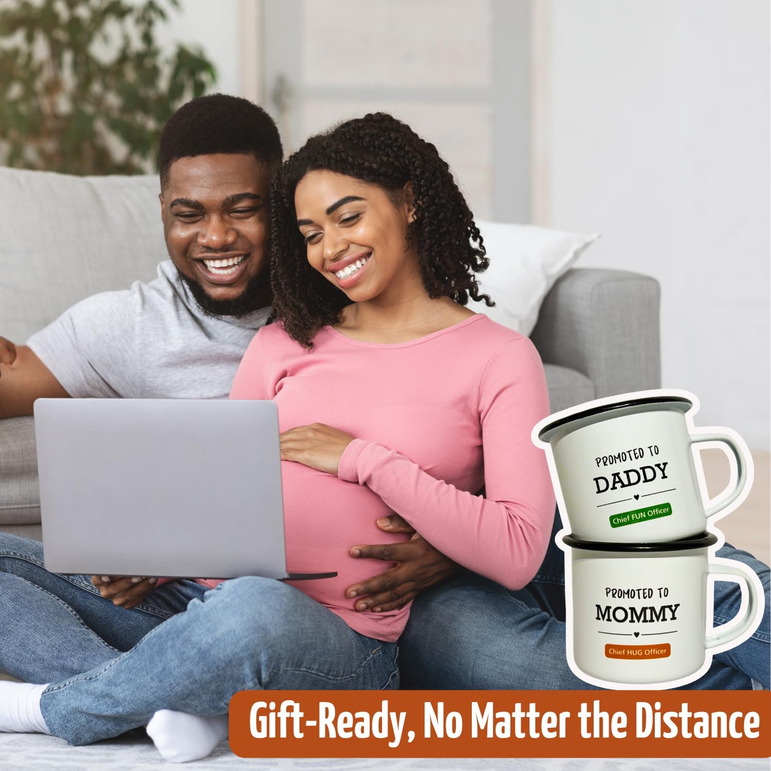 Luna's Natureville Pregnancy Gifts for New Parents – Gender Reveal Gifts with Mom and Dad Mugs - Packaged for Baby Shower, Thanksgiving for First Time Moms, Expecting Parents to Be