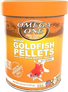 Omega One Goldfish Pellets, Sinking, 4mm Medium Pellets, 4.2 oz