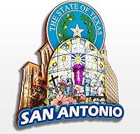 Vista 17 de Imán para nevera de San Antonio, Texas, Estados Unidos, América, colección de madera, madera 3D, hecho a mano, recuerdos de ciudad, imán