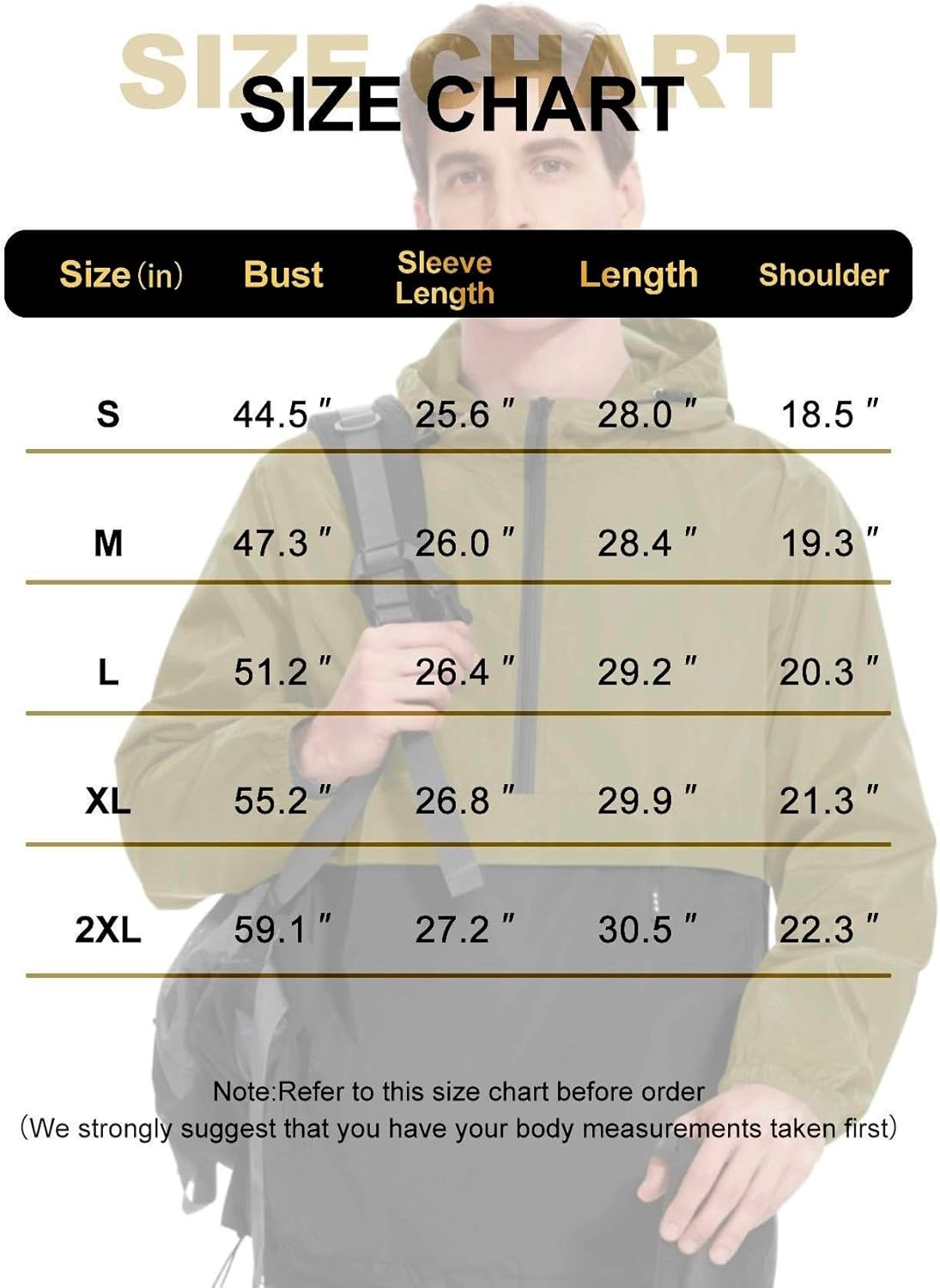 Avoogue Men's Rain Jacket Waterproof Lightweight windbreaker Packable Rain Pullover for Hiking Golf Running Fishing Work - Image 5