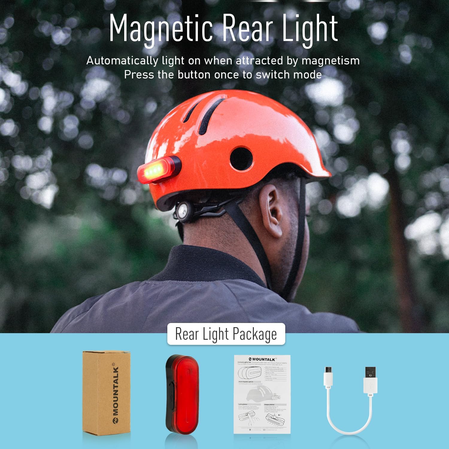 MOUNTALK Bike Helmets for Adults Men Women,Mens/Womens Bicycle Helmet with Magnetic Light,Youth Boys/Girls Helmet, Kids Helmets for 4 Years+