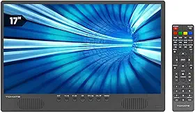 TV Portátil Inteligente LED 17" HD Wi-Fi 12v Bivolt com Dois Alto Falantes 45mm Integrados - Acompanha Controle Remoto