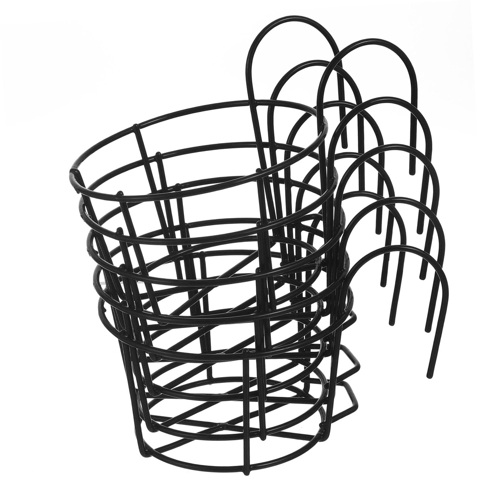Jardinière balcon suspendue en fer forgé noir, lot de 5 pièces design