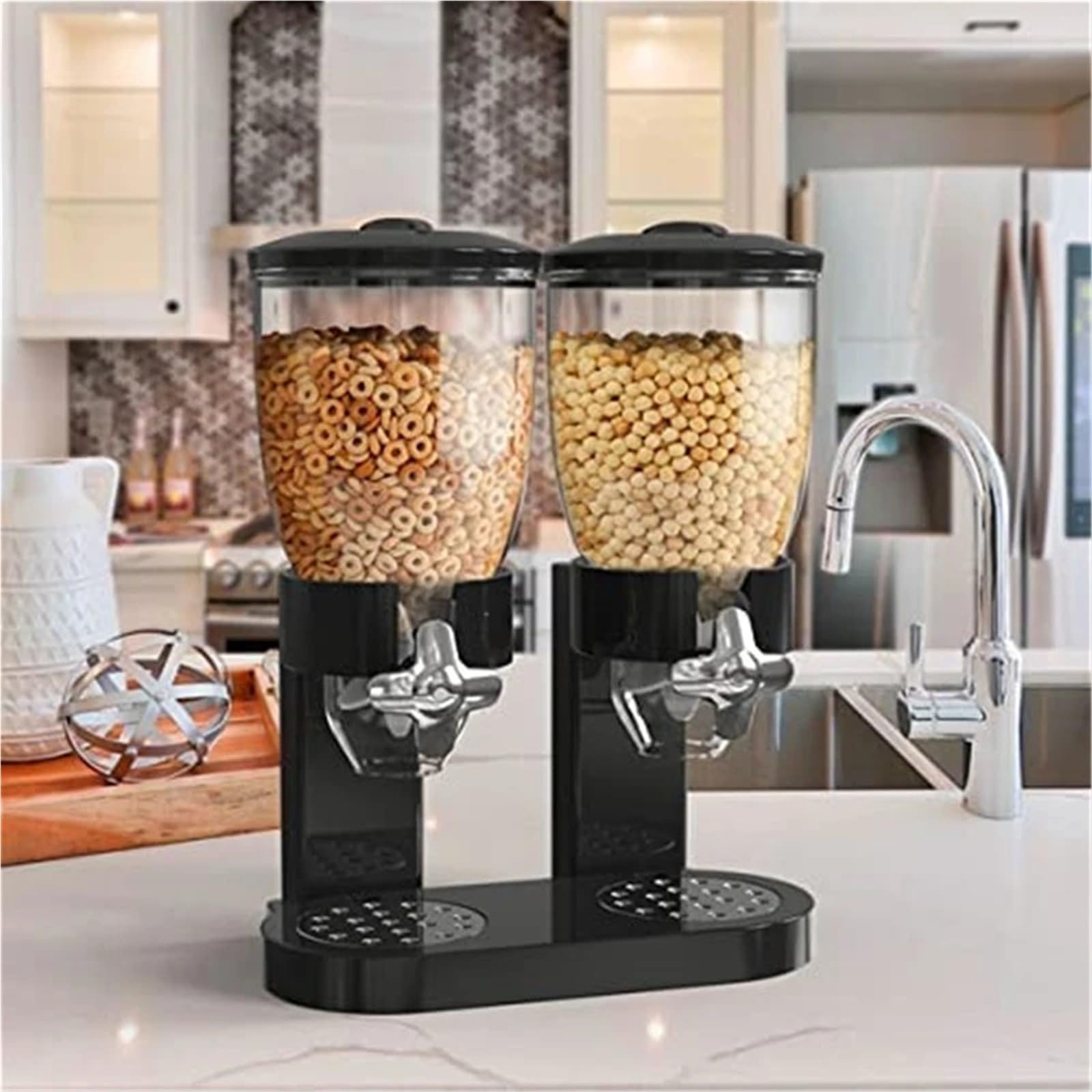 Contenitori for la conservazione degli alimenti di grande capacità for dei cereali for da cucina Per Cereali(Black 2L)