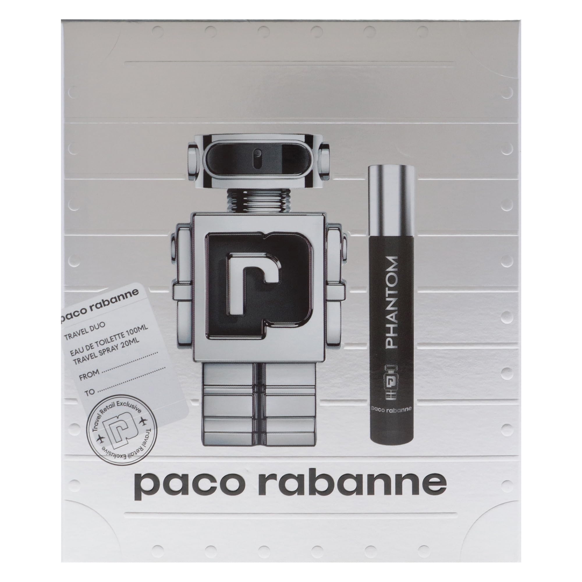 PACO RABANNE Phantom EDT Sp 100 Ml + Ts 20 Ml Set per chi cerca una fragranza distintiva, per un profumo elegante e duraturo, 100 ml + 20 ml