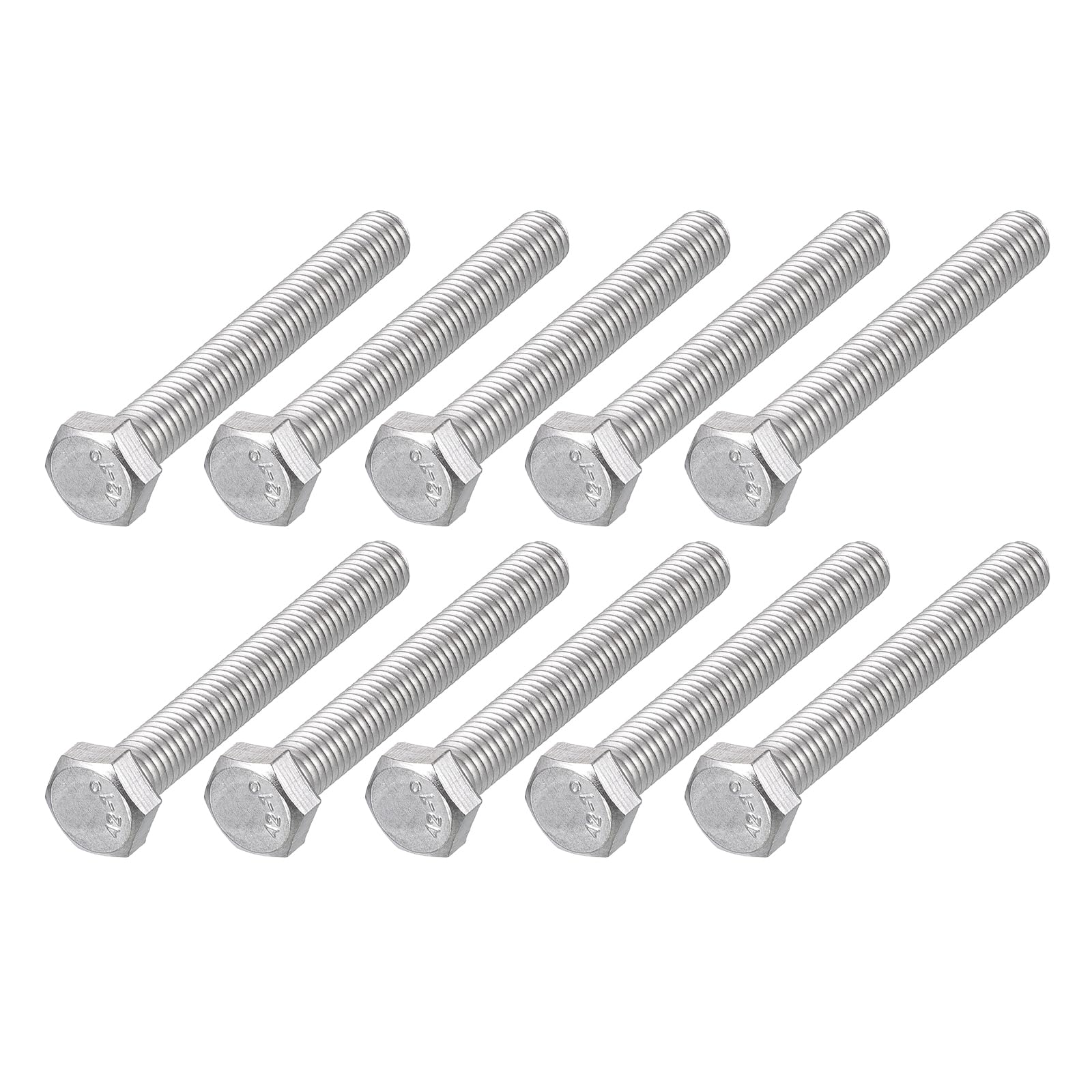 METALLIXITY Hex Bolts (M5-0.8x40mm) 10Pcs, 304 Stainless Steel Coarse Fully Threaded Hex Head Screw Bolt Machine Screws