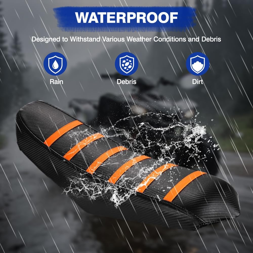 MACHSWON Motorcycle Seat Cover Compatible with Tuttio Soleil 01 2025 25.98 Inch x 5.91 Inch x 3.94 Inch (L x W x H), 1 pc PVC Orange