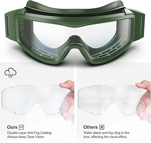 Miniatura 3 de xaegistac Tactical Airsoft Goggles Anti Fog Military Glasses, Ballistic Safety Goggles for Shooting Hunting