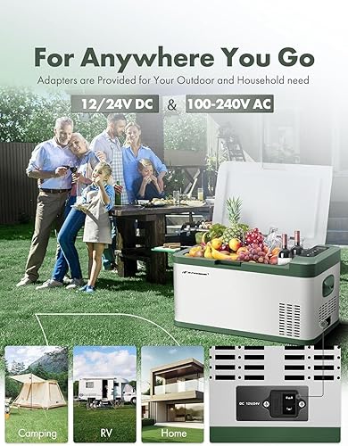 Miniatura 3 de A-Premium Refrigerador de 12 voltios 21QT20.1L Refrigerador portátil para automóvil, -4 F  68 F, congelador portátil de enfriamiento rápido con 1224