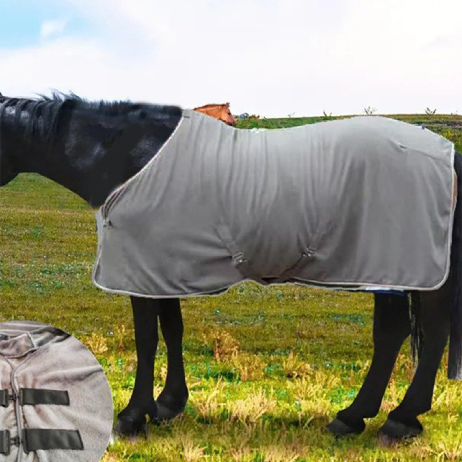 Manta de caballo para clima frío, calor durante todo el día, tela resistente al desgarro, diseño transpirable, hebillas fáciles de limpiar, caballo de invierno para mantener el calor