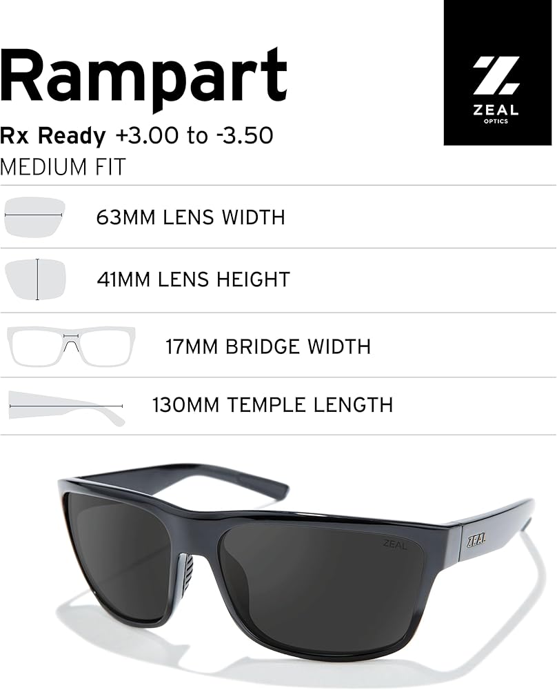 Amazon.com: Zeal Optics Rampart | Plant-Based Polarized Sunglasses