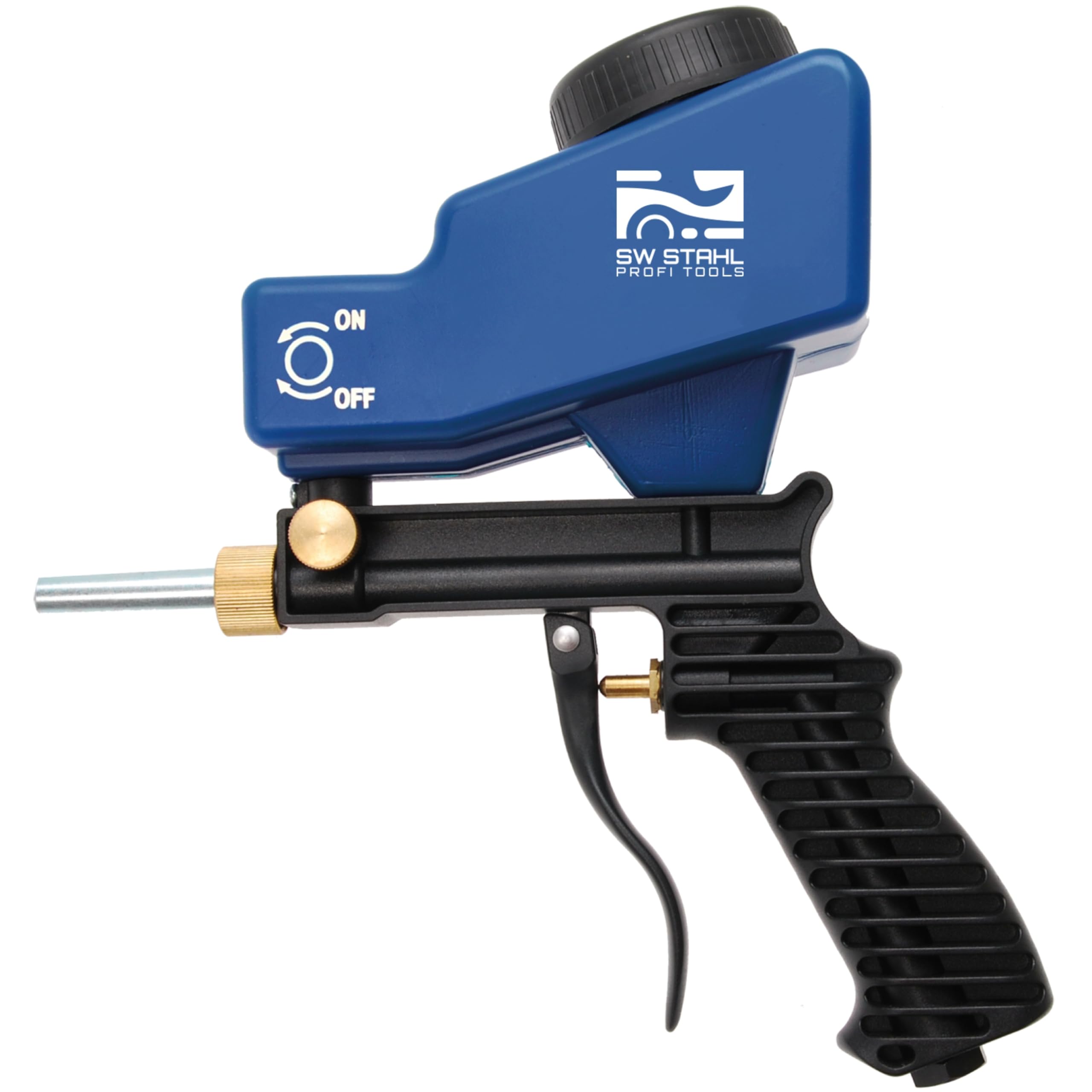 SW Stahl 25070L Pistola de Chorro de Arena Neumática con Depósito | Herramienta de aire comprimido para limpieza y decapado, compatible con compresores estándar y boquillas de recambio