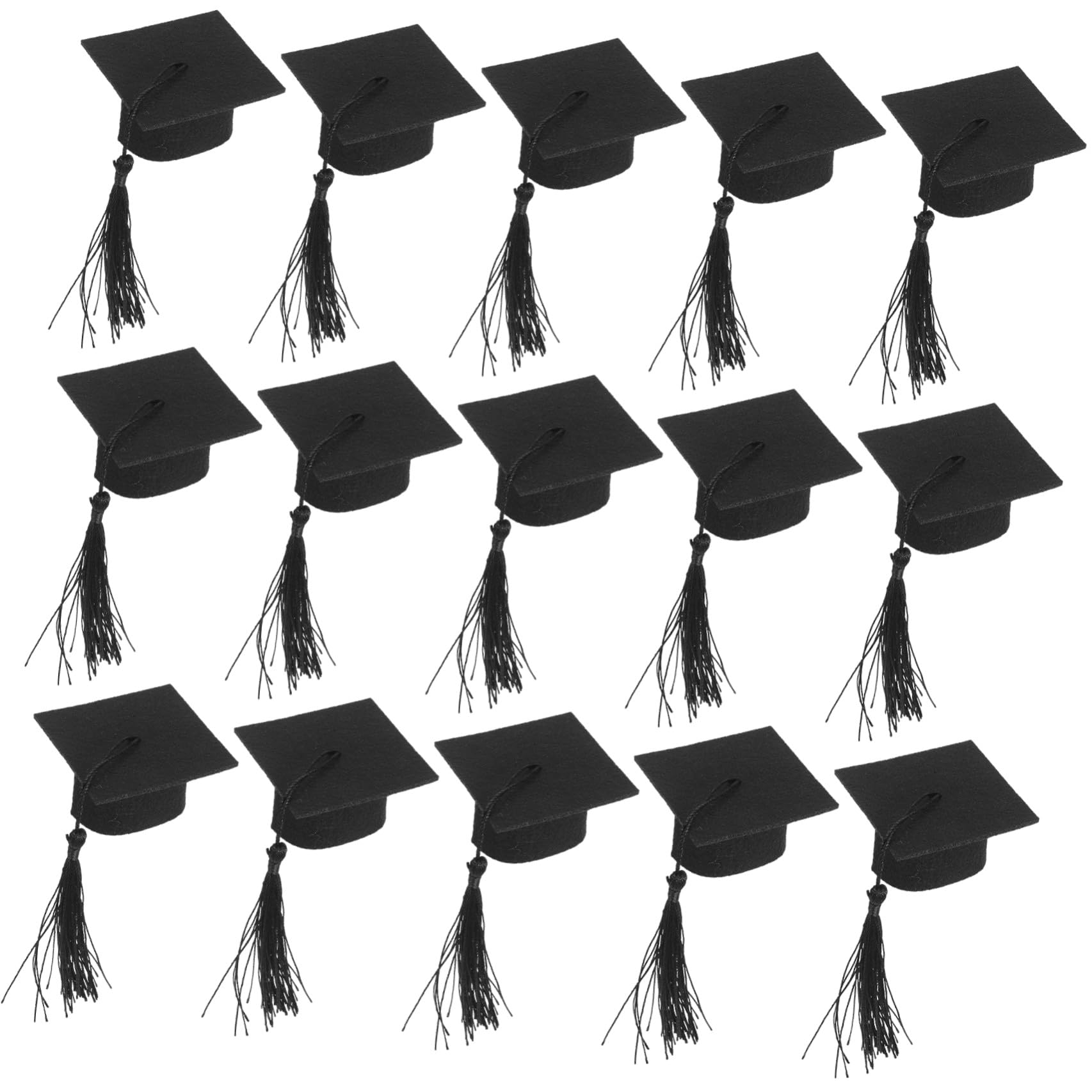 20 Pezzi Mini Cappello Laurea Nero Non Tessuto, Decorazione per Bottiglia e Festa di Laurea, Accessorio Decorativo per Foto e Raduni Quotidiani