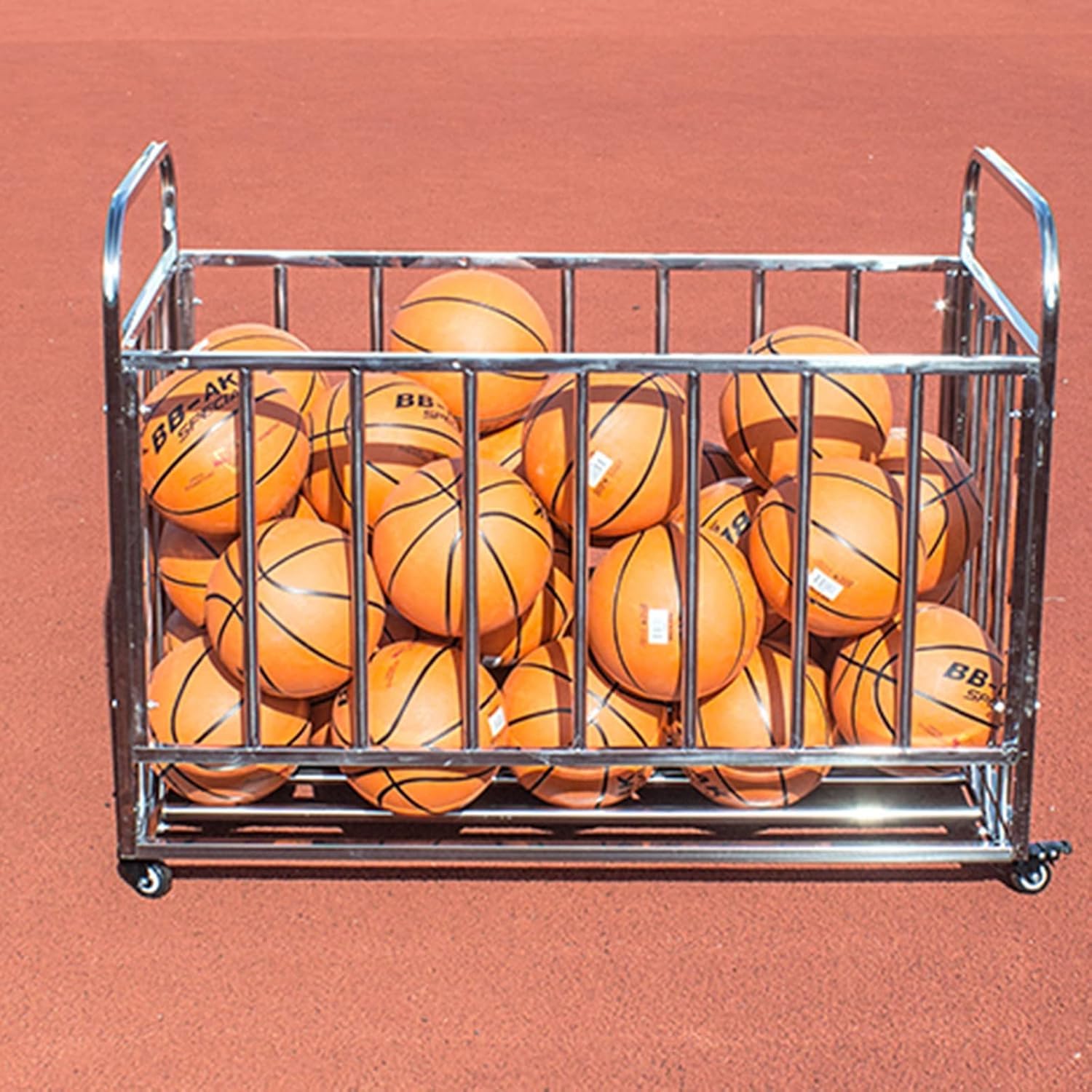 Stojak do przechowywania balonów do koszykówki, mobilna taca do przechowywania z pokrywką/sportowa klatka na balony, doniczki/siatka do siłowni, spiżarni, miejsca d (120 x 90 x 80 cm)