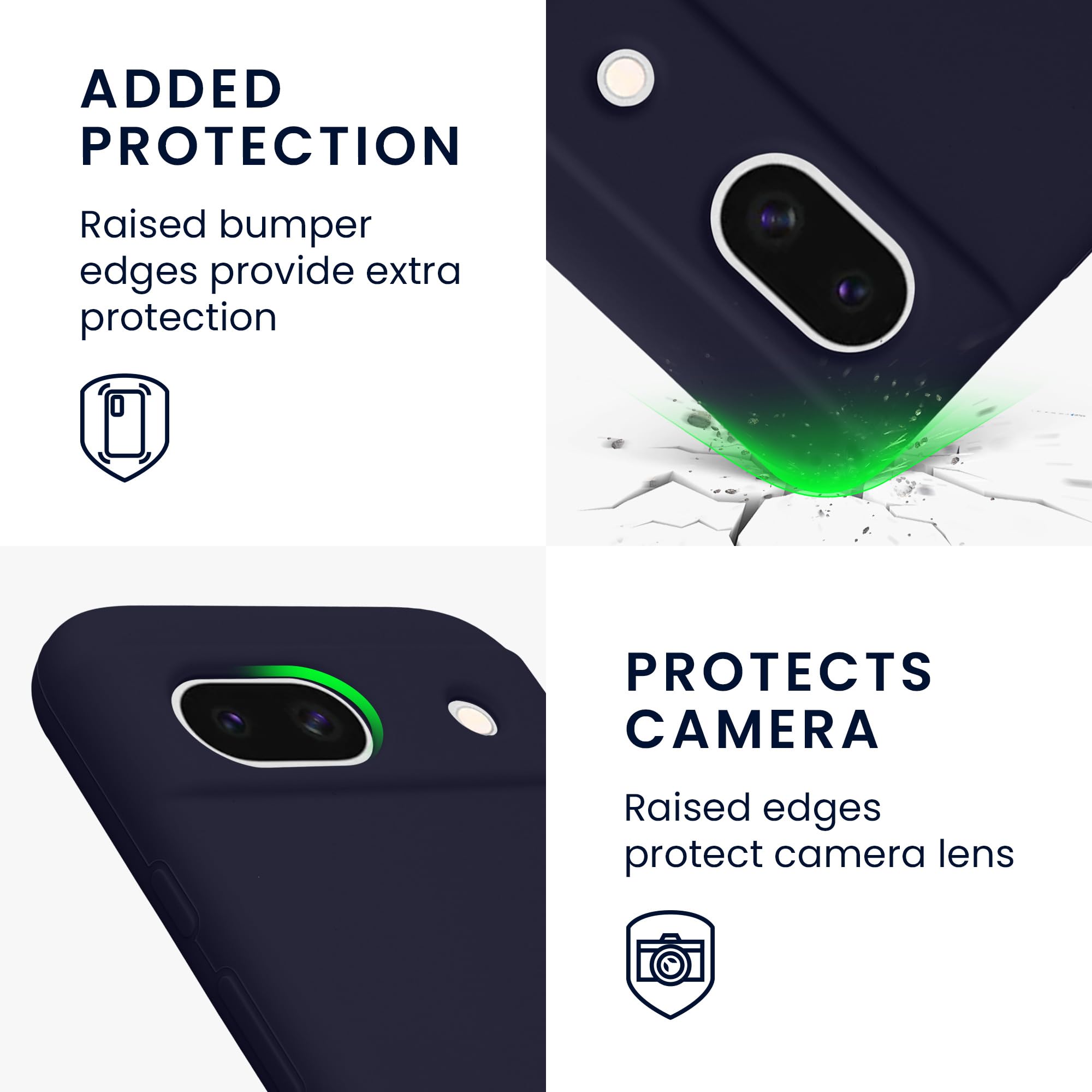 kwmobile Case Compatible with Google Pixel 8a Case - TPU Silicone Phone Cover with Soft Finish - Deep Ocean - Image 3