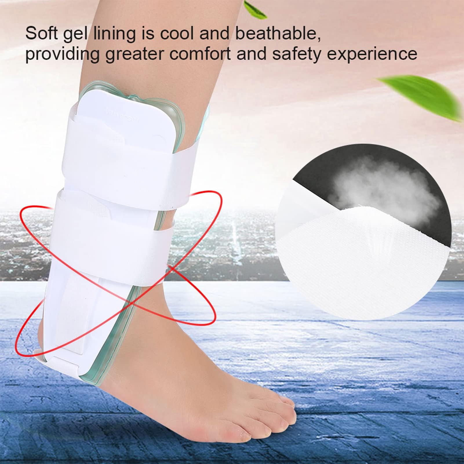 Air Gel Protection la Cheville Entorse la cheville Attelle Stabilisateur la cheville réglable Botte pour Chevillere Entorse de Contrainte