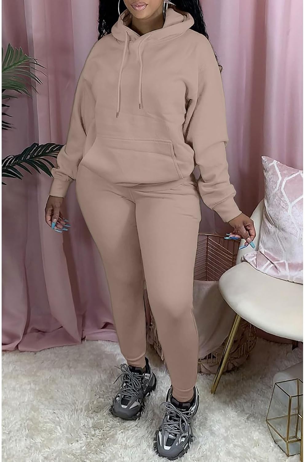 KANSOON Sweatsuits for Women Set 2 Piece Outfits Long Sleeve Hoodie Top and Jogger Pants Tracksuit - Image 4