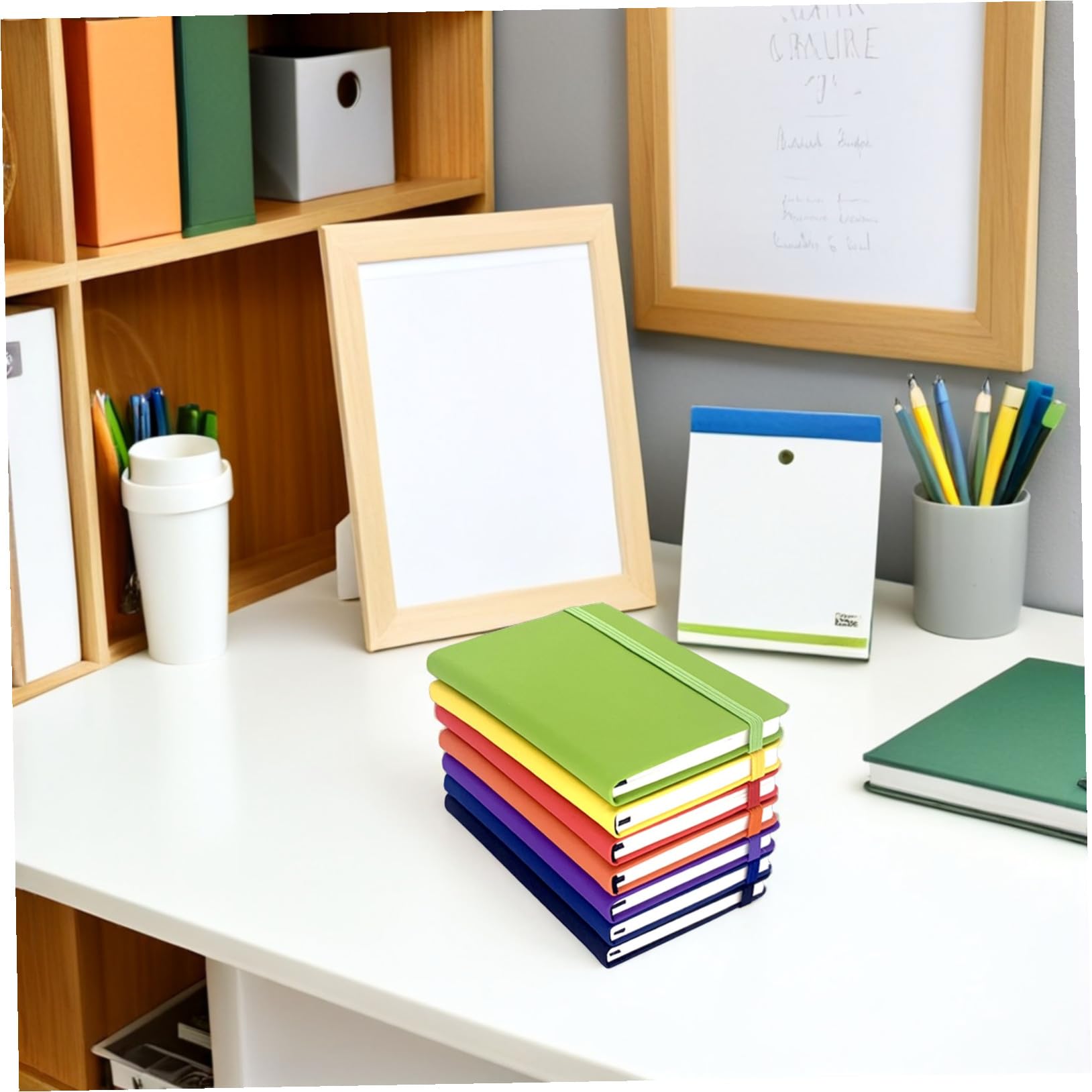 Set 7 Quaderni A6 con Copertina in Pu e Pagine a Righe, Piccoli Taccuini con Cinturino Elastico per Appunti di Lavoro e Compiti Scolastici, Carta di Qualità