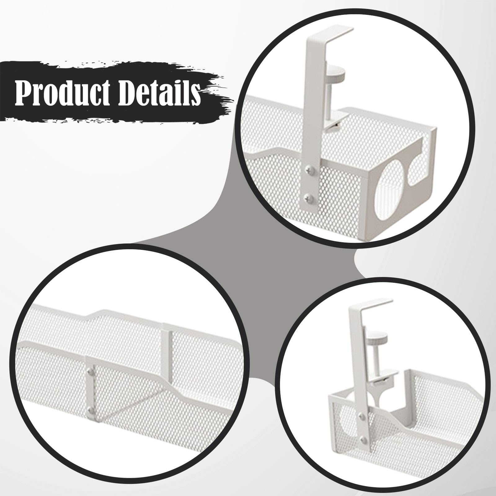 MagiDeal Goulotte de gestion des câbles sous bureau, organiseur de câbles sans endommager le bureau, goulotte à 2 trous pour bureaux assis-debout, hub USB, Blanc