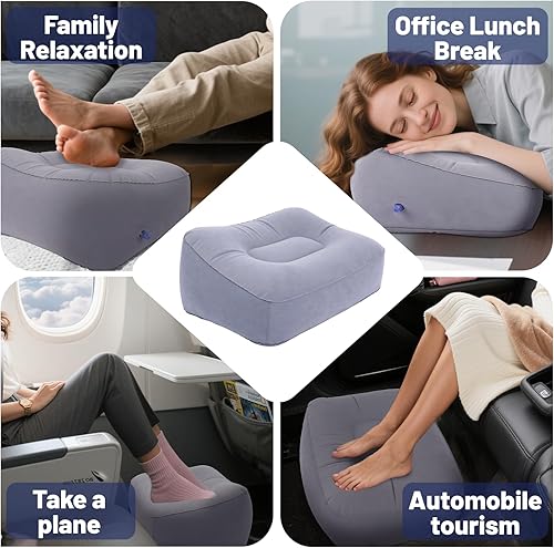 Miniatura 4 de Inflatable Foot Rest Pillow for Air Travel, Airplane Foot Rest Pillow, Adjustable Height Leg Pillow Airplane Bed for Kids Toddler Suitable for