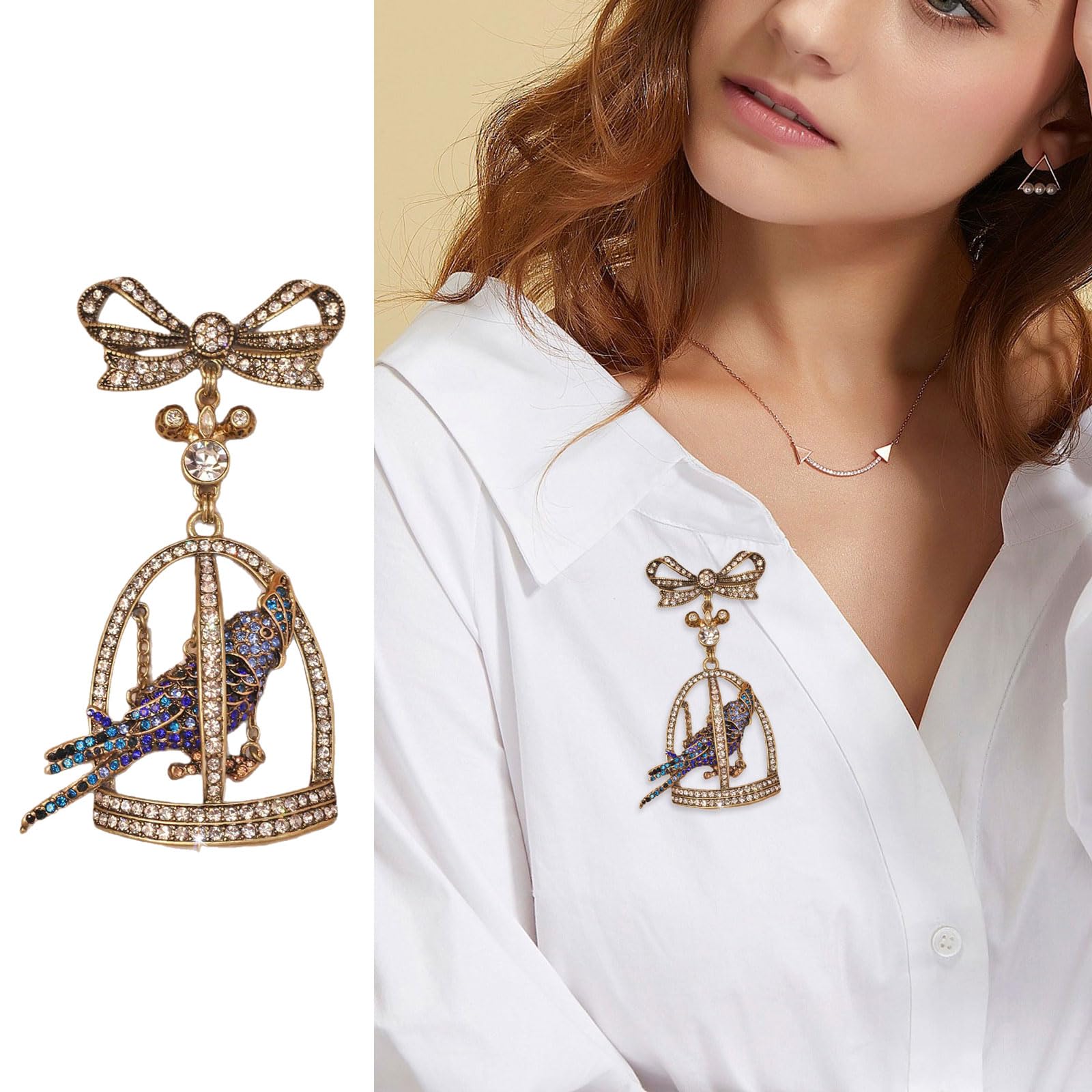 Spilla ornamentale in metallo con chiusura Accessorio elegante per spille per abiti adatto per abiti, cappotti e giacche Spilla decorata in lega