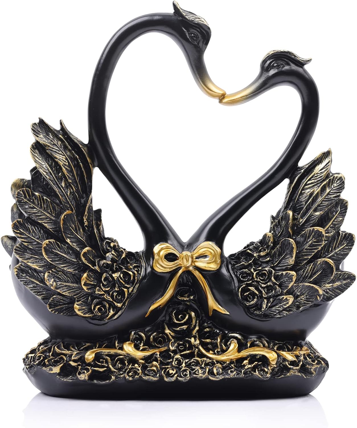 Swan sculptures and statues, black swan decorations, love