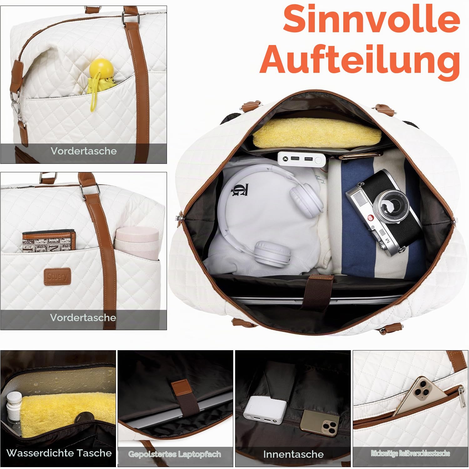 Weekender Reisetasche mit Kulturbeutel, große Schultertasche mit Schuhfach