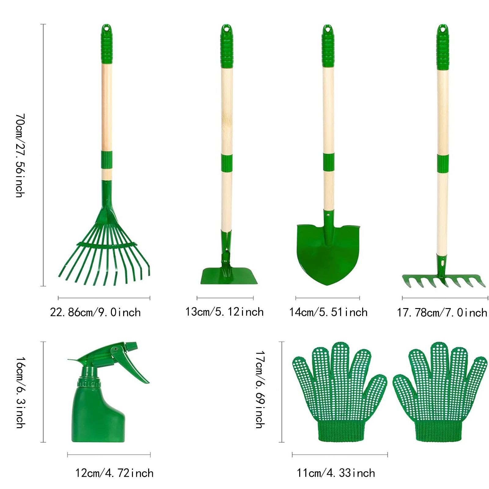 Set di 6 Attrezzi da Giardinaggio per Bambini, Regali di Compleanno, Facili da Usare, Portatili, con Guanti
