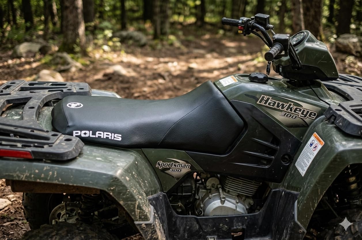 Premium Seat Cover - Compatible Fit for Polaris Sportsman Hawkeye 300 2006-2011 ATV 4X4 300 SEAT Cover S63