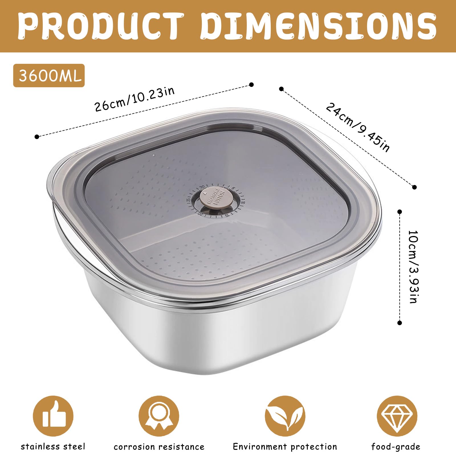 Scolapasta Acciaio Inox 3600ml Setaccio da Cucina in Acciaio Inox Scolapiatti con Ciotola per Scolare Tagliatelle, Verdura, Frutta e Riso