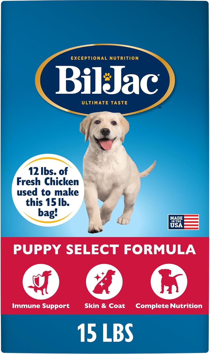 Bil-Jac Puppy Select Dry Dog Food, Fresh Chicken Recipe, 15 lb Bag