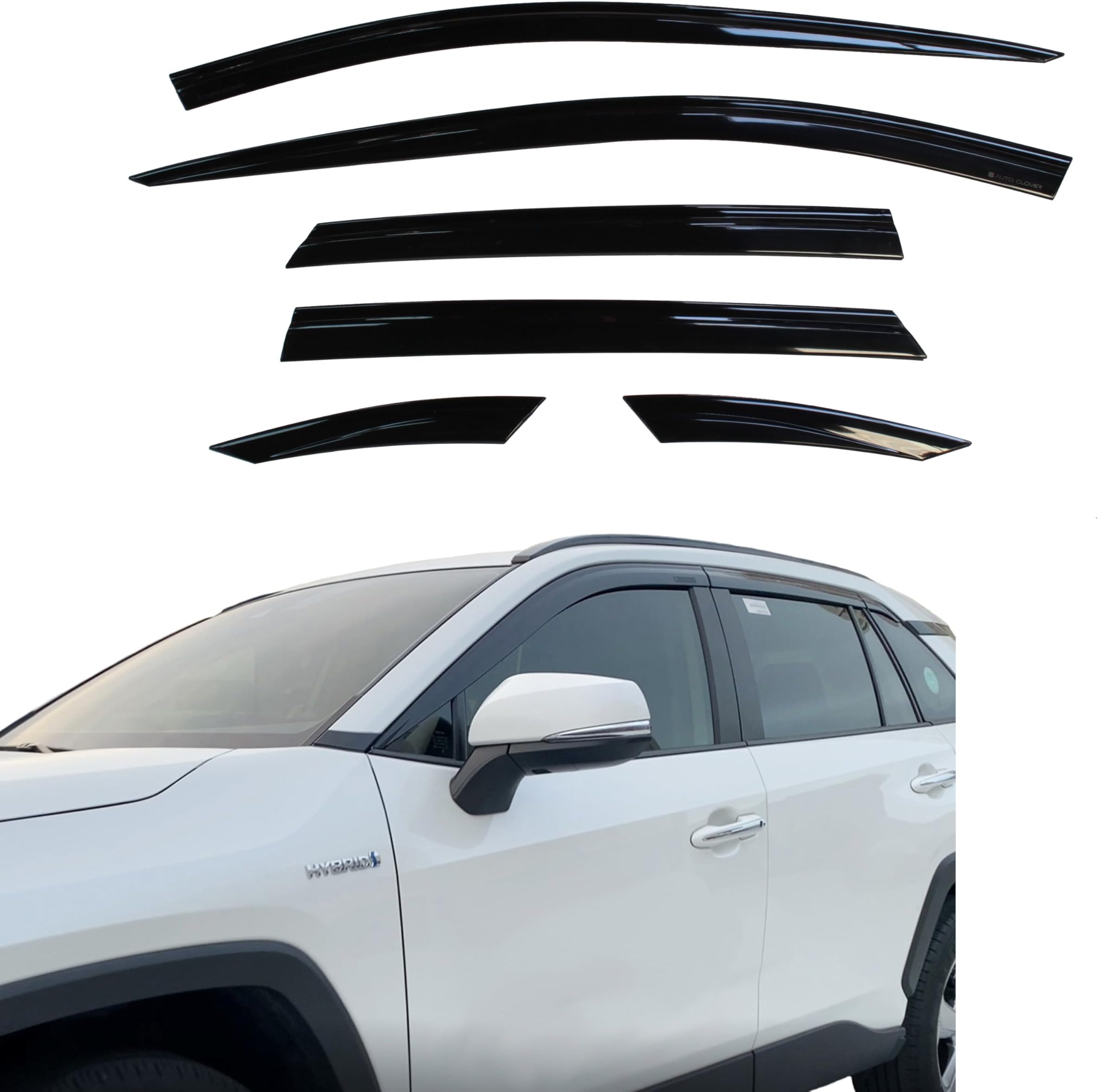 AUTO CLOVER Wind Deflectors Set for Toyota Rav4 2019+ (6 pieces)