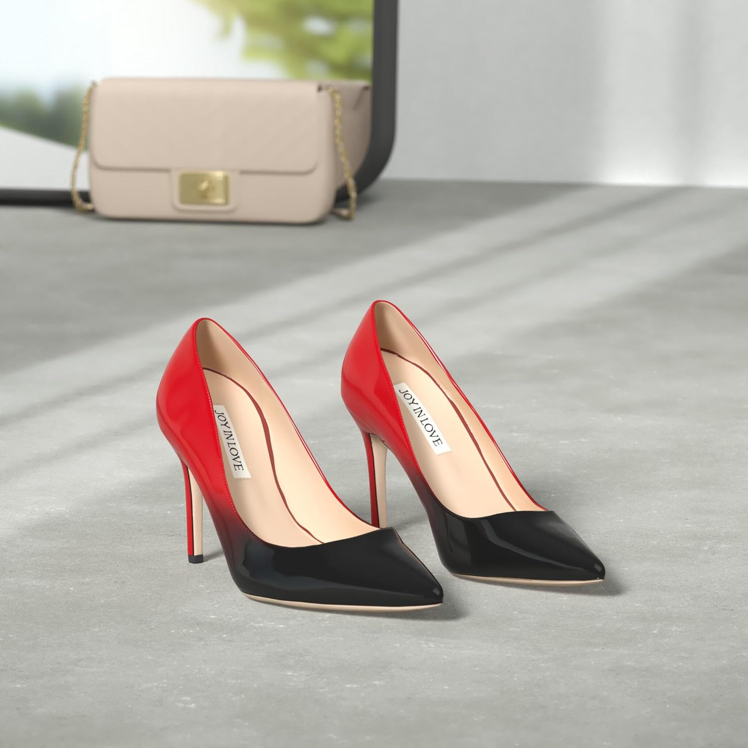 JOY IN LOVE Women's Pump Shoes 3.5" High Heels Pointy Toe Stiletto Pumps - Image 3