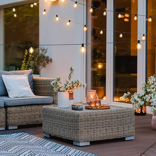 Vista 15 de Mlambert - Tira de luces LED G40 para exteriores, de 100 pies (2 tiras de 50 pies), con 50+4 bombillas LED, luces colgantes impermeables