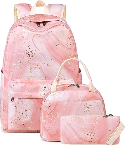 BTOOP Mochilas escolares para adolescentes y niñas, mochila de lona ligera, juego de mochila escolar