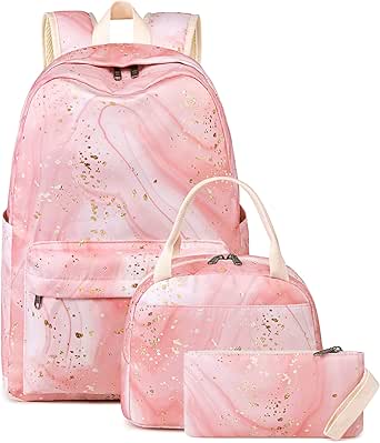 BTOOP Teen Girls Backpack Set - Lightweight Canvas School Bag