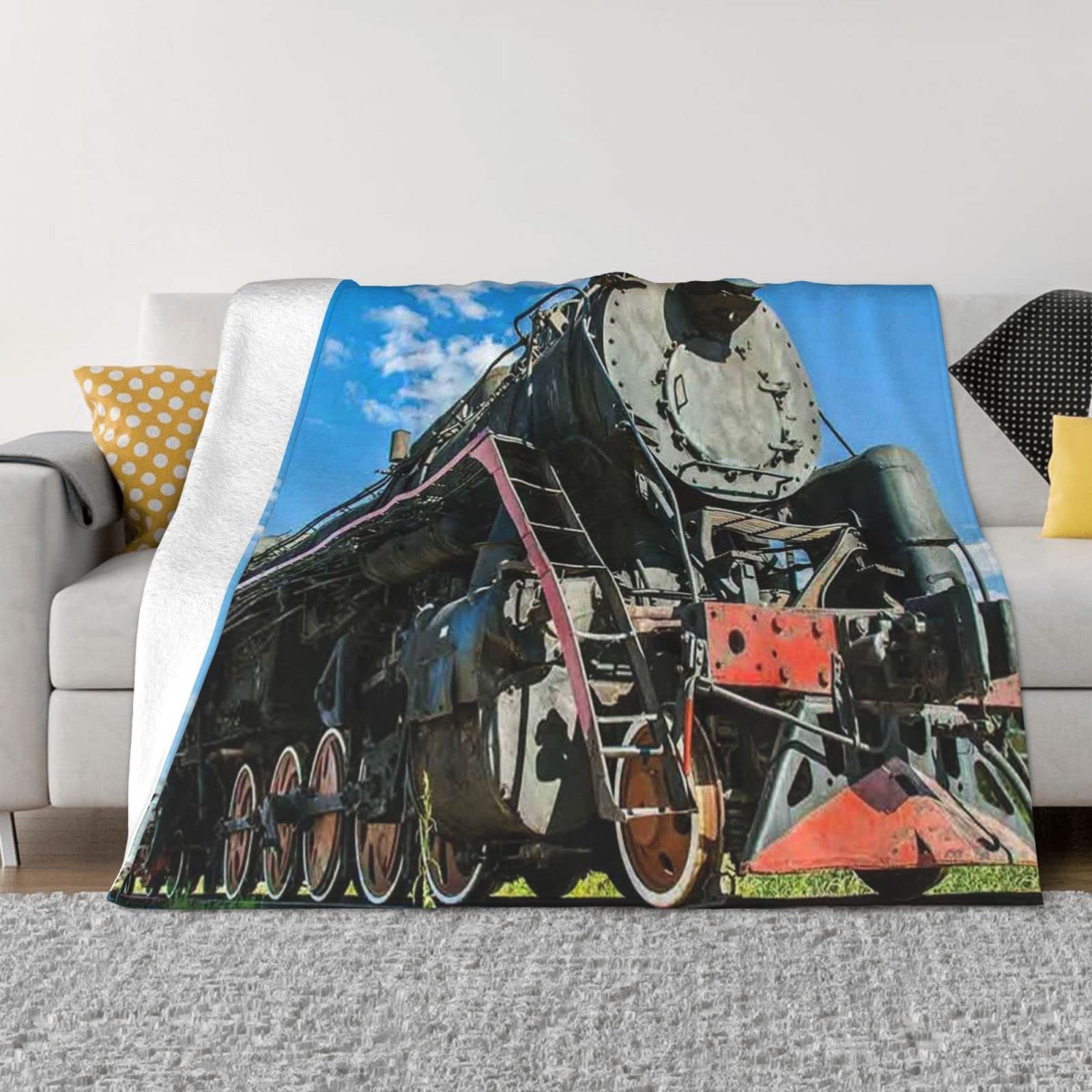Couverture en flanelle légère Locomotive : finis les frissons sur le lit ou le canapé