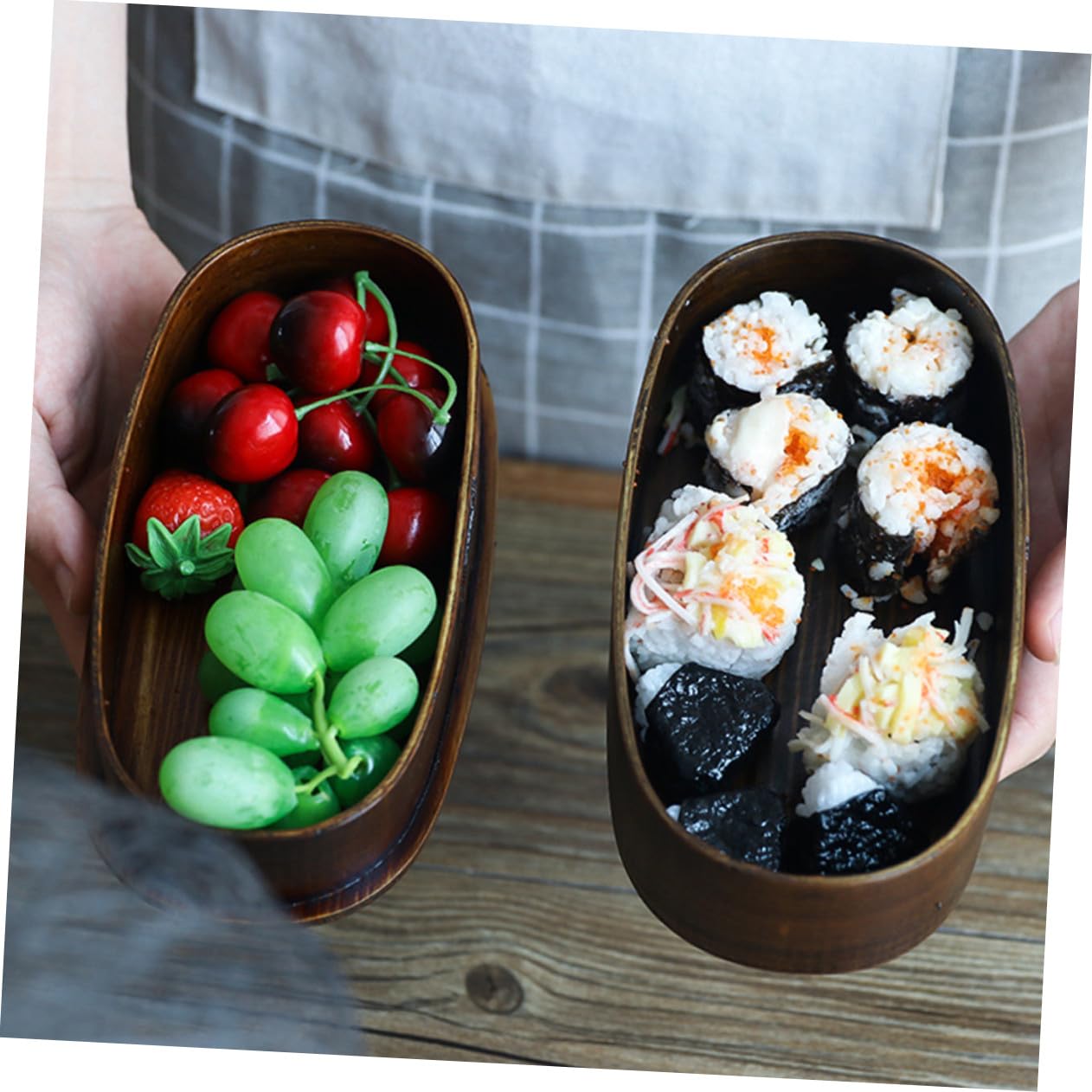 VOSAREA Boîte Bento Japonaise Double Conteneur Repas Portable pour Étudiants et Bureau Boîte Lunch et Pratique pour Randonnée et Pique