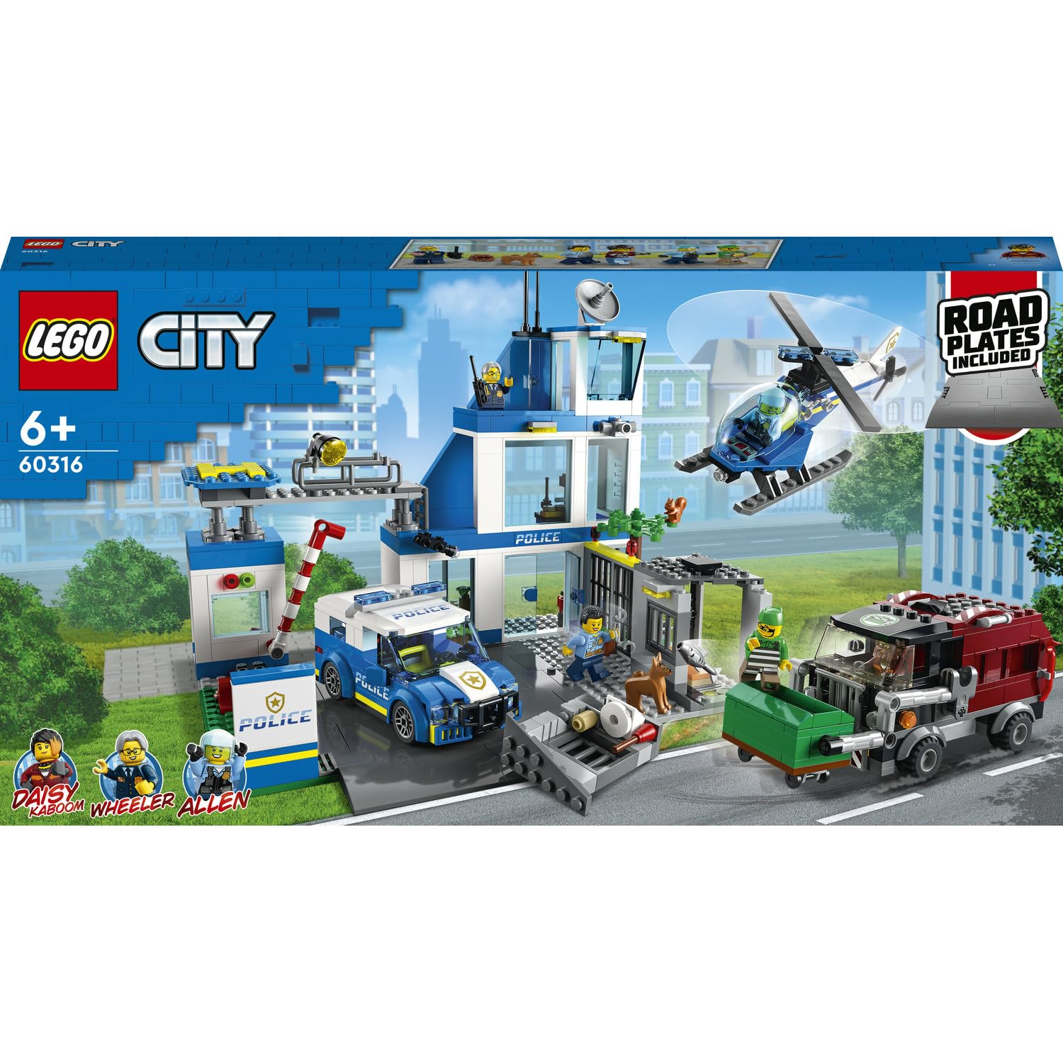LEGO City Police Station 60316 | Toys for 6+ Year Old Boys & Girls, Patrol Car, Truck & Helicopter Models, 5 Minifigures & Dog Figure, Gift Idea, 668 pieces