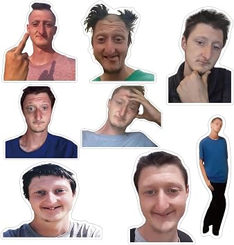 8 PCS Meme Funny Waterproof Daniel Vinyl Larson Stickers, Aesthetic Decals for Laptop, Water Bottle, Skateboard, Phone, Car, Bumper, Big 3.9x2.7 inch