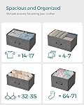 SONGMICS Dresser pour chambre, coffre de tiroirs, rangement organisateur de vêtements, 7 Tiroirs de tissus avec poignées, cadre en métal, gris d'ardoise et gris d ́anthracite ULTS523G22